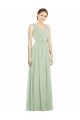 Sleeveless Sage V-Back A-Line V-Neck Bridesmaid Dress Lincoln