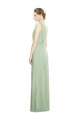 Sleeveless Sage V-Back A-Line V-Neck Bridesmaid Dress Lincoln