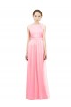 Sleeveless Salmon A-Line Halter Neck Bridesmaid Dress Lincoln