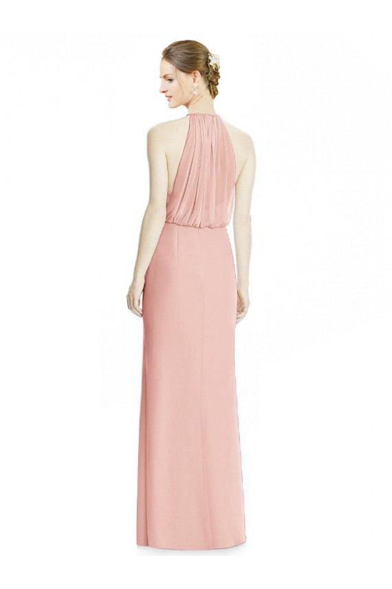 Sleeveless Bliss Pink Mermaid Halter Neck Bridesmaid Dress Lincoln