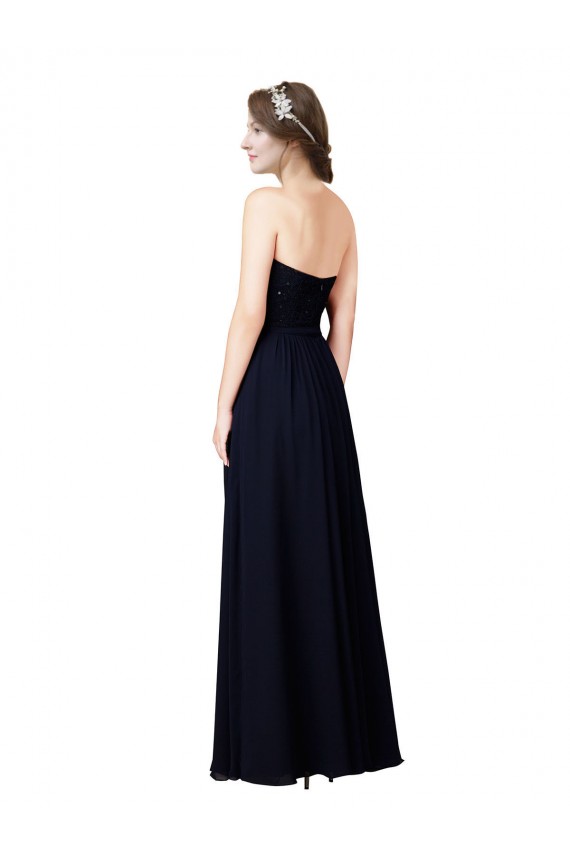 Sleeveless Dark Navy A-Line Sweetheart Formal Dress / Bridesmaid Dress Lincoln