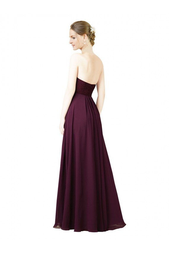 Sleeveless Grape A-Line Chiffon Sweetheart Bridesmaid Dress Lincoln