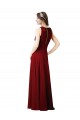 Sleeveless Burgundy Sheath Halter Neck Bridesmaid Dress Lincoln
