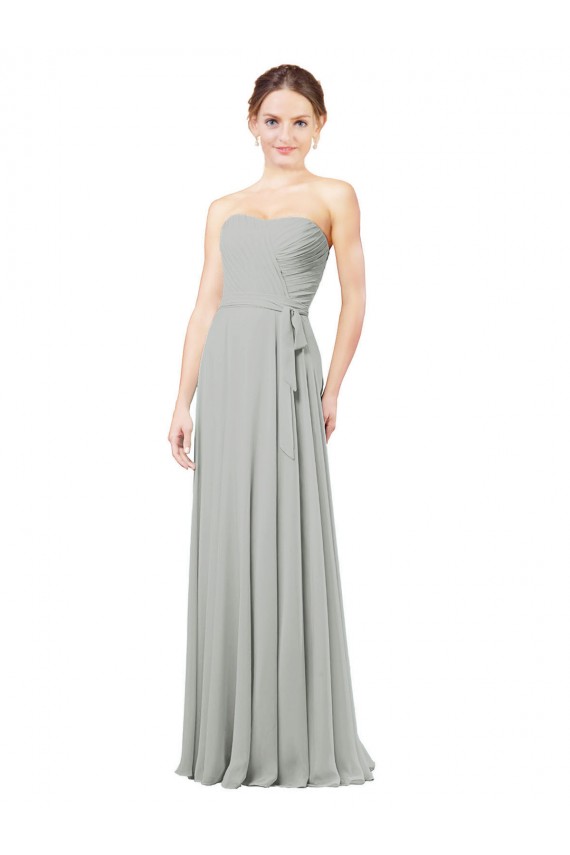 Sleeveless Silver A-Line Sweetheart Bridesmaid Dresses Lincoln
