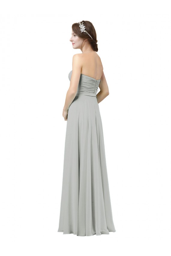 Sleeveless Silver A-Line Sweetheart Bridesmaid Dresses Lincoln