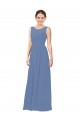 Sleeveless Windsor Blue Sheath Illusion Neck Bridesmaid Dress Lincoln
