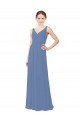 Sleeveless Windsor Blue Sheath V-Neck Bridal Party Dress Lincoln