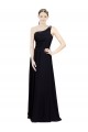 Sleeveless Black A-Line One Shoulder Bridesmaid Dresses Lincoln