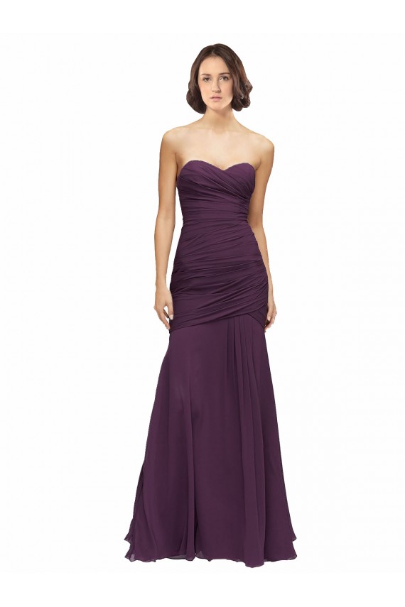 Sleeveless Grape Mermaid Sweetheart Bridesmaid Dress Lincoln