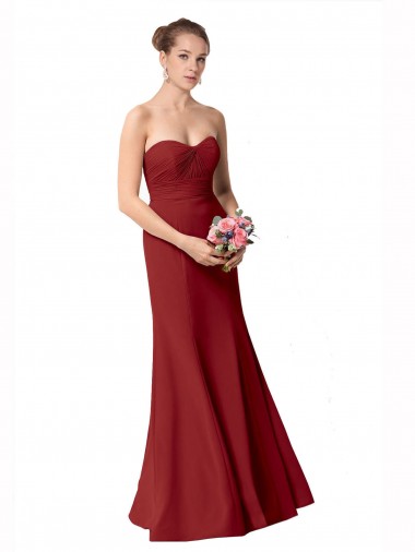 Sleeveless Burgundy Mermaid Sweetheart Bridesmaid Dress Lincoln