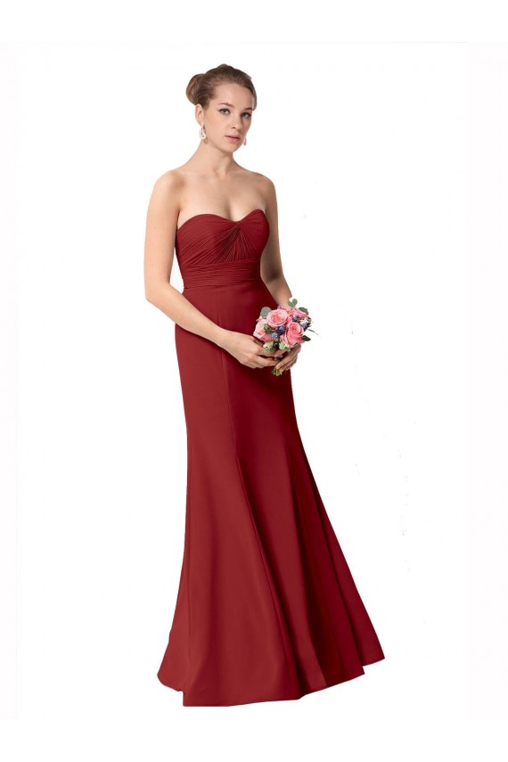 Sleeveless Burgundy Mermaid Sweetheart Bridesmaid Dress Lincoln