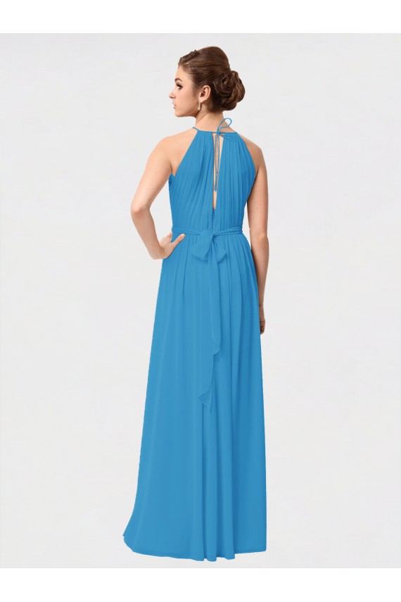 Sleeveless Burgundy A-Line High Neck High Low Bridesmaid Dress Lincoln