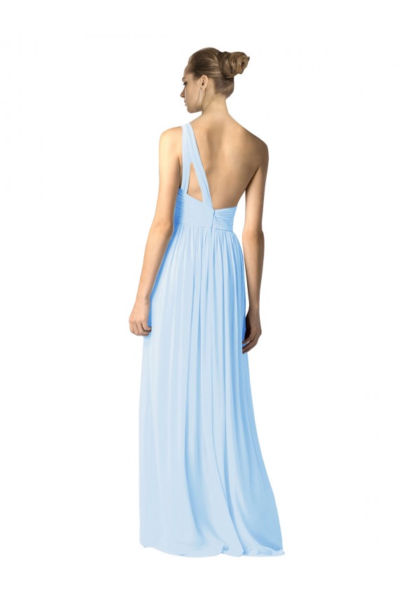 Sleeveless Light Sky Blue A-Line One Shoulder Bridesmaid Dress Lincoln