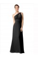 Sleeveless Black A-Line One Shoulder Bridesmaid Dress Lincoln