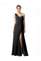 Sleeveless Black A-Line One Shoulder Bridesmaid Dress / Formal Dress Lincoln