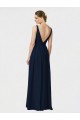 Sleeveless Dark Navy A-Line V-Neck Bridesmaid Dresses / Formal Dresses Lincoln