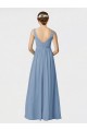 Sleeveless Dusty Blue A-Line Spaghetti Straps Bridesmaid Gown Lincoln
