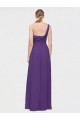 Sleeveless Plum Purple A-Line One Shoulder High Low Bridesmaid Dress Lincoln