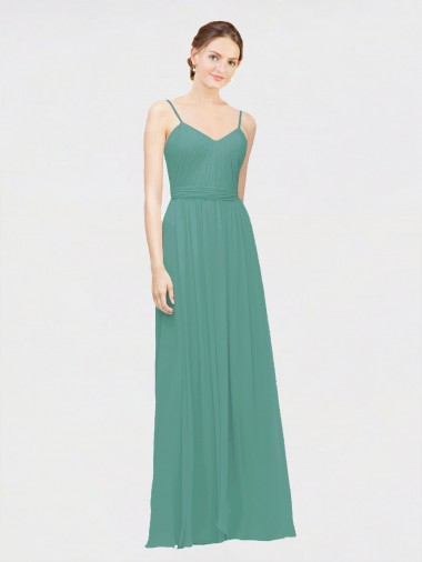 Sleeveless Icelandic Silver A-Line Spaghetti Straps Bridesmaid Dress / Evening Dress Lincoln