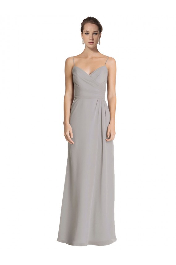 Sleeveless Silver Sheath Spaghetti Straps Bridesmaid Dress Lincoln
