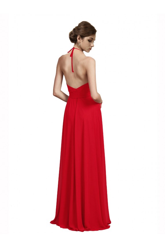 Sleeveless Red A-Line Spaghetti Straps Bridesmaid Dress Lincoln
