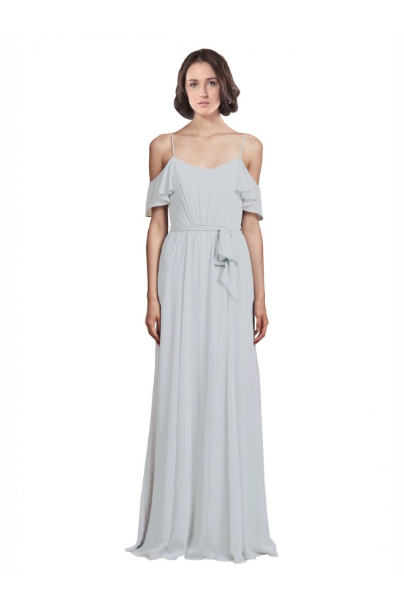 Sleeveless Frost A-Line Off the Shoulder Formal Dress / Bridesmaid Dress Lincoln