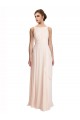 Sleeveless Cream Pink V-Back A-Line Bateau Neck Bridesmaid Dress / Evening Dress Lincoln