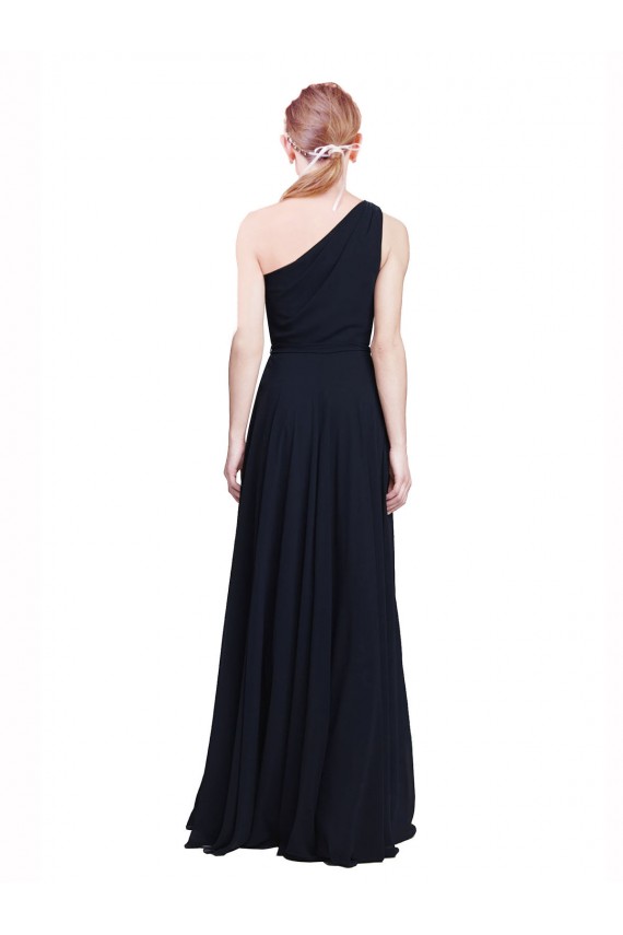 Sleeveless Dark Navy A-Line One Shoulder Bridesmaid Dress / Evening Dress Lincoln