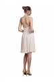 Sleeveless Cream Pink A-Line Halter Neck Bridesmaid Dress Lincoln