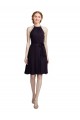 Sleeveless Grape A-Line Soft Chiffon Halter Neck Bridesmaid Dress Lincoln
