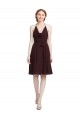 Sleeveless Burgundy Gold A-Line Spaghetti Straps Bridesmaid Dress Lincoln