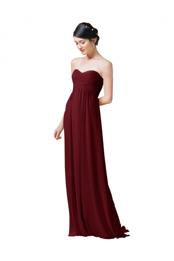 Sleeveless Burgundy A-Line Sweetheart Bridesmaid Dresses Lincoln