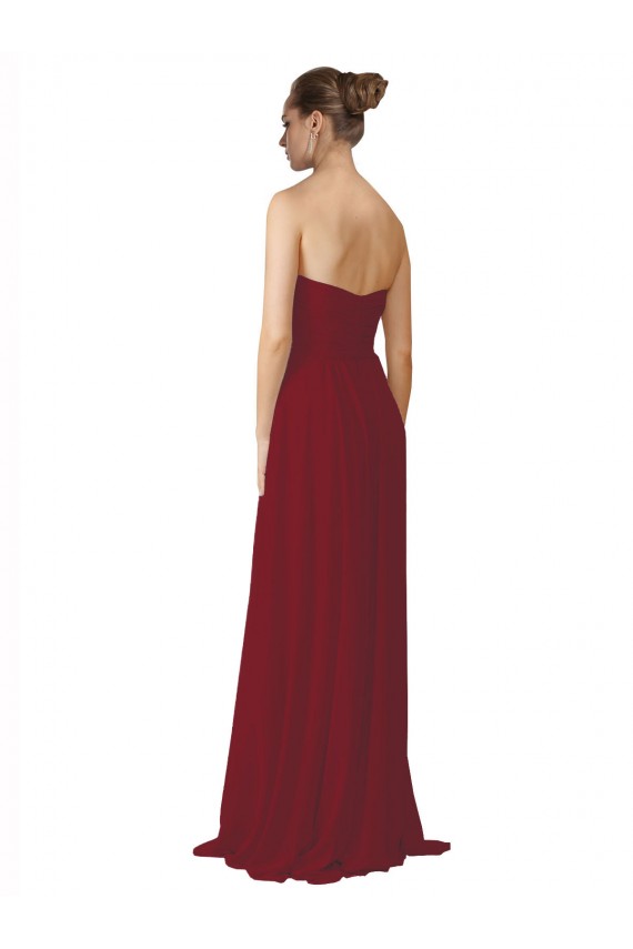 Sleeveless Burgundy A-Line Sweetheart Bridesmaid Dresses Lincoln