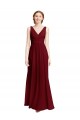 Sleeveless Burgundy A-Line V-Neck Bridesmaid Dress / Evening Gowns Lincoln