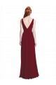 Sleeveless Burgundy A-Line V-Neck Bridesmaid Dress / Evening Gowns Lincoln