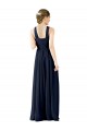 Sleeveless Dark Navy Princess V-Neck Bridesmaid Gowns Lincoln