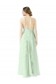 Sleeveless Sage A-Line Halter Neck Bridesmaid Dress Lincoln