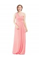 Sleeveless Salmon A-Line One Shoulder Bridal Party Dress Lincoln