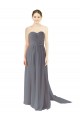 Sleeveless Slate Grey Open Back A-Line Sweetheart Bridesmaid Dress / Evening Dress Lincoln