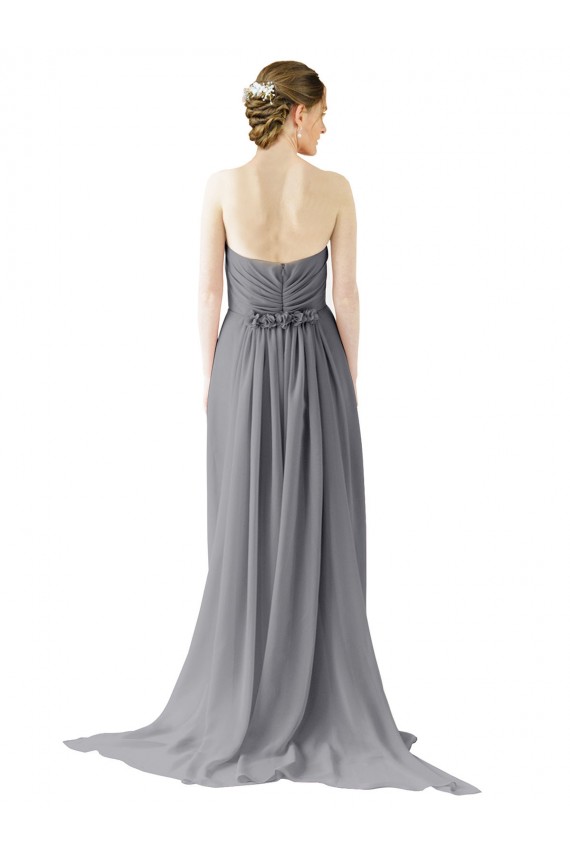 Sleeveless Slate Grey Open Back A-Line Sweetheart Bridesmaid Dress / Evening Dress Lincoln