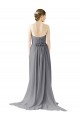 Sleeveless Slate Grey Open Back A-Line Sweetheart Bridesmaid Dress / Evening Dress Lincoln