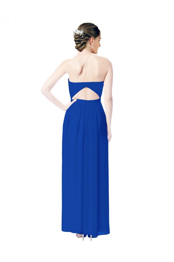 Sleeveless Royal Blue Open Back Sheath Sweetheart Bridesmaid Dress Lincoln