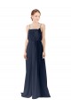 Sleeveless Dark Navy Open Back A-Line Spaghetti straps Bridesmaid Dress / Evening Gowns Lincoln