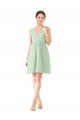Sleeveless Sage A-Line V-Neck Bridesmaid Dress Lincoln