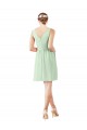 Sleeveless Sage A-Line V-Neck Bridesmaid Dress Lincoln