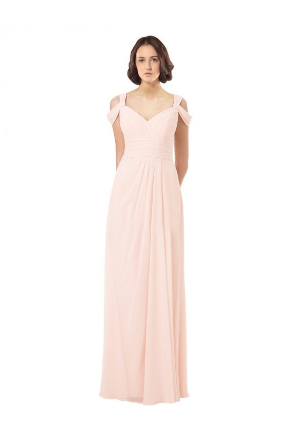 Sleeveless Pink Keyhole Back A-Line Off the Shoulder Bridesmaid Dress / Evening Dress Lincoln