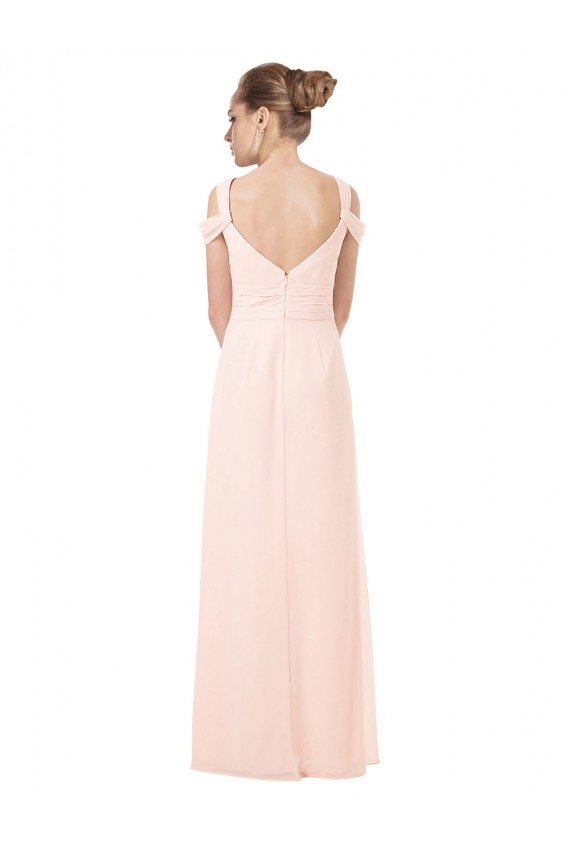 Sleeveless Pink Keyhole Back A-Line Off the Shoulder Bridesmaid Dress / Evening Dress Lincoln