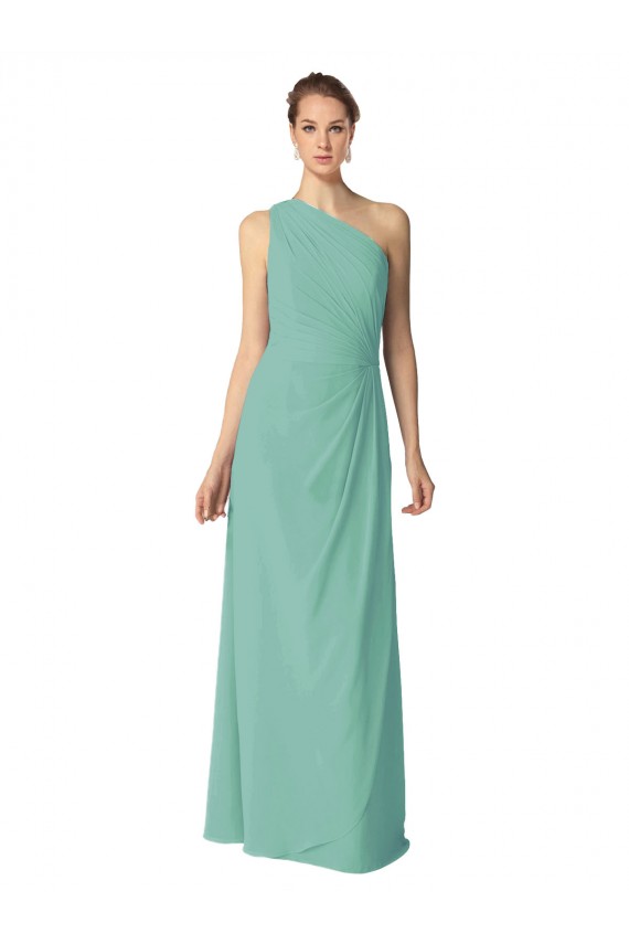 Sleeveless Jade A-Line One Shoulder Bridesmaid Dress Lincoln