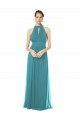 Sleeveless Hunter Keyhole Back A-Line Halter Neck Bridesmaid Dress Lincoln