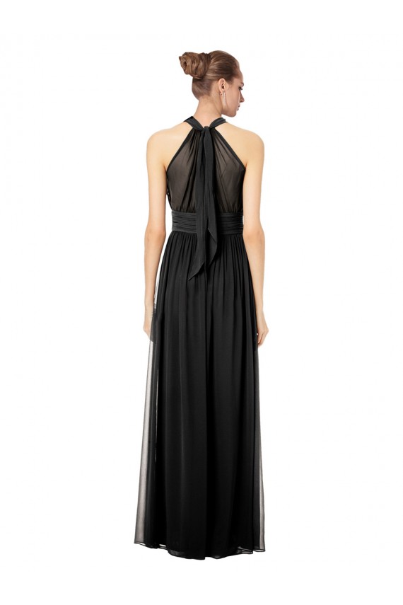 Sleeveless Hunter Keyhole Back A-Line Halter Neck Bridesmaid Dress Lincoln
